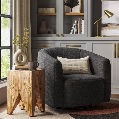 Aveline Large Scale Faux Shearling Swivel Chair - Threshold™ 1 Aveline Large Scale Faux Shearling Swivel Chair - Threshold™