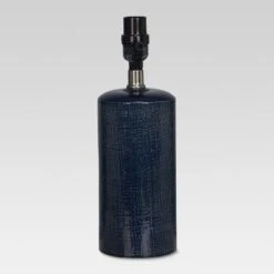 Linen Textured Ceramic Small Lamp Base Dark Blue - Threshold 5 Linen Textured Ceramic Small Lamp Base Dark Blue - Threshold -Threshold GUEST c591dfee 0c26 4677 89dd 2cf9def3bed0