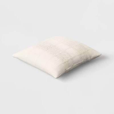 Textural Solid Square Throw Pillow Off-White - Threshold™ 2 Textural Solid Square Throw Pillow Off-White - Threshold™ - Image 2
