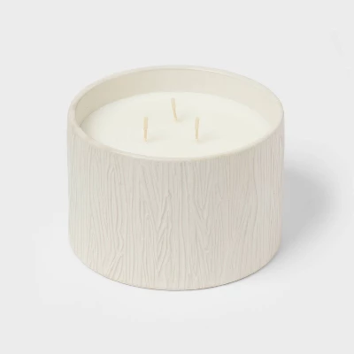 Textured Straight Side Ceramic Vanilla Pumpkin Candle White - Threshold™ 3 Textured Straight Side Ceramic Vanilla Pumpkin Candle White - Threshold™ - Image 3