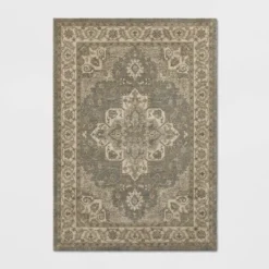 Medallion Jewel Boarder Persian Rug Cream/Gray - Threshold 8 Medallion Jewel Boarder Persian Rug Cream/Gray - Threshold -Threshold GUEST c90ac763 0734 47b9 8fdf 2fae107c0555