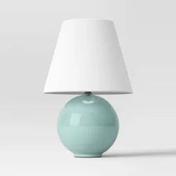Round Table Lamp With Tapered Shade Blue - Threshold™ -Threshold GUEST cbb4e421 ccb3 43d8 b7a9 570056592c90