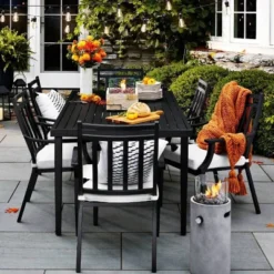 Fairmont Rectangle Steel Patio Dining Table, Outdoor Furniture - Black - Threshold™ -Threshold GUEST cc103f92 5bc1 4c8b bbcb d72cc712cef0