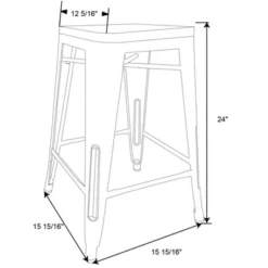 Set Of 2 Hampden Industrial 24" Counter Height Barstool Natural Metal - Threshold™ -Threshold GUEST ce048798 02a7 4c5f 85a3 f37215469cab