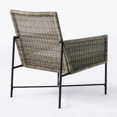 2pc Wicker & Metal X-Frame Outdoor Patio Chairs, Club Chairs Gray - Threshold™ Designed With Studio McGee 2 2pc Wicker & Metal X-Frame Outdoor Patio Chairs, Club Chairs Gray - Threshold™ Designed With Studio McGee - Image 2