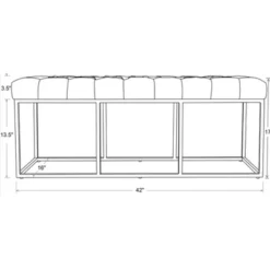 Trubeck Tufted Metal Base Bench Faux Leather Brown - Threshold™ -Threshold GUEST cf3ebf04 b6a0 4f3e 86e4 7055c107c73e