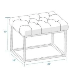 Trubeck Tufted Metal Base Ottoman Faux Leather - Threshold™ -Threshold GUEST d17719f8 668a 4aa2 a474 ca4180dd0d04