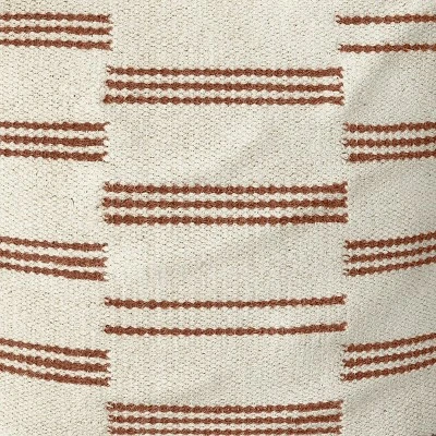 Palmette Wool Kilim Style Pouf With Removable Fill Cream With Rust Stripe - Threshold™ 3 Palmette Wool Kilim Style Pouf With Removable Fill Cream With Rust Stripe - Threshold™ - Image 3