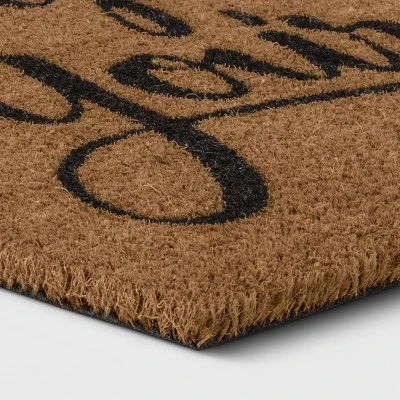 1'6"x2'6" Yay You're Here Coir Doormat Black/Beige - Threshold™ 1 1'6"x2'6" Yay You're Here Coir Doormat Black/Beige - Threshold™