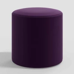 Round Thalia Ottoman In Velvet - Skyline Furniture