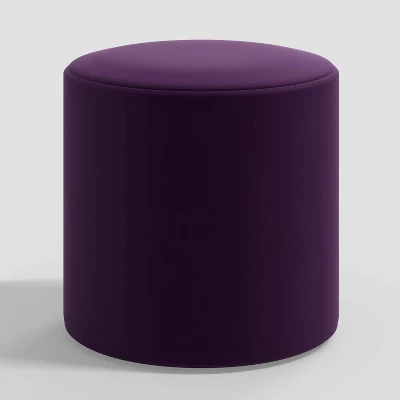 Round Thalia Ottoman In Velvet - Skyline Furniture 1 Round Thalia Ottoman In Velvet - Skyline Furniture