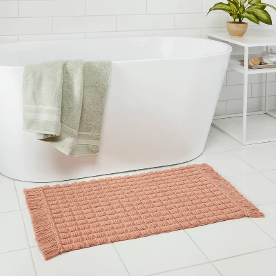 20"x32" Square Tufted Bath Rug Clay Pink - Threshold™ 1 20"x32" Square Tufted Bath Rug Clay Pink - Threshold™