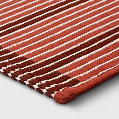 7'x10' Dashed Stripe Outdoor Rug Warm - Threshold™ 2 7'x10' Dashed Stripe Outdoor Rug Warm - Threshold™ - Image 2