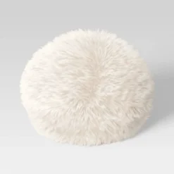 Long Faux Fur Round Throw Pillow - Threshold™ -Threshold GUEST d82dbe35 b8b9 4390 b987 ed4324df2419