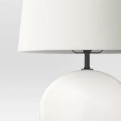 Ceramic Geo Table Lamp With Tapered Shade Off-White (Includes LED Light Bulb) - Threshold™ 5 Ceramic Geo Table Lamp With Tapered Shade Off-White (Includes LED Light Bulb) - Threshold™ -Threshold GUEST db01ca4d 39d4 4f80 8d51 0a3bcd12b89f