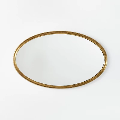 Cast Oval Decorative Wall Mirror Gold - Threshold™ Designed With Studio McGee 1 Cast Oval Decorative Wall Mirror Gold - Threshold™ Designed With Studio McGee