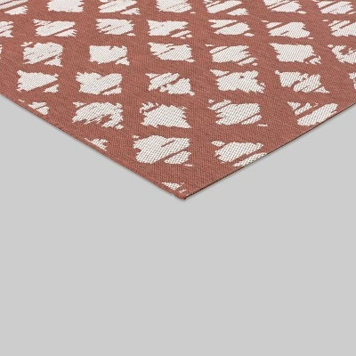 7' X 10' Diamond Outdoor Rug Orange - Threshold™ 1 7' X 10' Diamond Outdoor Rug Orange - Threshold™