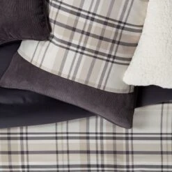 8pc Plaid With Corduroy Comforter Bedding Set Gray/Taupe - Threshold™ 8 8pc Plaid With Corduroy Comforter Bedding Set Gray/Taupe - Threshold™ -Threshold GUEST dd62e888 3bd5 41f9 9388 eb84a69796ab