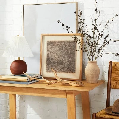 18" X 18" Vintage Textile Framed Under Glass - Threshold™ Designed With Studio McGee 1 18" X 18" Vintage Textile Framed Under Glass - Threshold™ Designed With Studio McGee