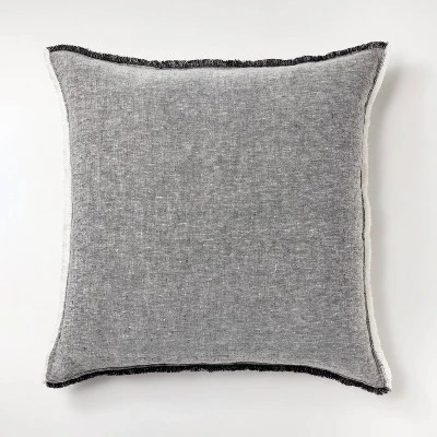 Oversized Reversible Linen Square Throw Pillow With Frayed Edges - Threshold™ Designed With Studio McGee 5 Oversized Reversible Linen Square Throw Pillow With Frayed Edges - Threshold™ Designed With Studio McGee - Image 5