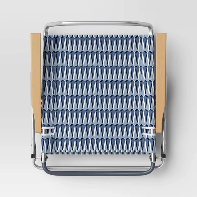5 Position Beach Chair With Aluminum Frame & Wood Arms - Threshold™ 4 5 Position Beach Chair With Aluminum Frame & Wood Arms - Threshold™ - Image 4