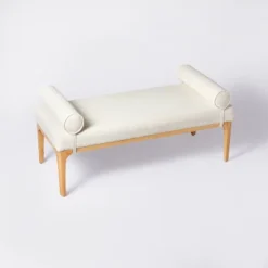Randolph Bench With Bolster Pillows Linen - Threshold™ Designed With Studio McGee -Threshold GUEST df9c0bbe 939e 489c adae 0e3b5fe3d6f7