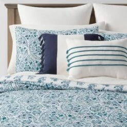 12pc Reversible Paisley Print Comforter & Sheets Set Blue/Dark Teal Blue - Threshold™ -Threshold GUEST e3f1ec9a 3b66 4053 b0fe 00d8eb4ecda8