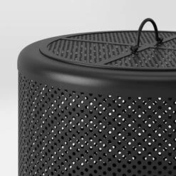 25" Metal Wood Burning Lantern Style Fire Pit - Black - Threshold™ -Threshold GUEST e44359f9 4dd3 4a2a bd8f c799ab9e4694