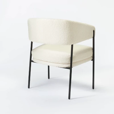 Rosemead Metal Frame And Rounded Back Faux Sherling Accent Chair Cream - Threshold™ Designed With Studio McGee 1 Rosemead Metal Frame And Rounded Back Faux Sherling Accent Chair Cream - Threshold™ Designed With Studio McGee