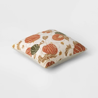 Printed Pumpkin Square Throw Pillow - Threshold™ 2 Printed Pumpkin Square Throw Pillow - Threshold™ - Image 2