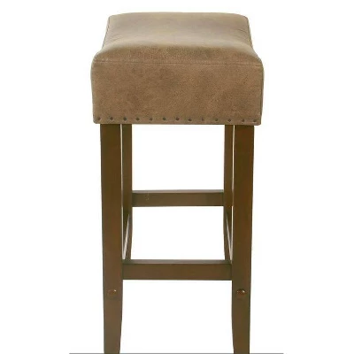 24" Rumford Saddle Counter Height Barstool With Wood Leg - Threshold™ 2 24" Rumford Saddle Counter Height Barstool With Wood Leg - Threshold™ - Image 2