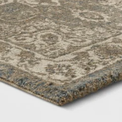 Medallion Jewel Boarder Persian Rug Cream/Gray - Threshold