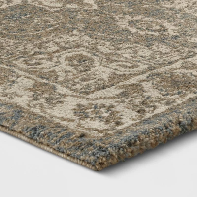 Medallion Jewel Boarder Persian Rug Cream/Gray - Threshold 1 Medallion Jewel Boarder Persian Rug Cream/Gray - Threshold