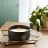 16oz Blackened Bowl Ceramic With Multi Woodwick And Dustcover Warm Cider + Cinnamon Candle Black - Threshold™