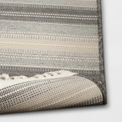 7'x10' Striped Tapestry Rectangular Woven Outdoor Area Rug Gray - Threshold™ -Threshold GUEST eac675a2 60ff 4961 93cc 44df0a57d3d8