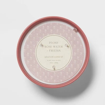 13oz Footed Textured Ceramic Dish With Dustcover Peony Rose Water & Freesia Pink - Threshold™ 3 13oz Footed Textured Ceramic Dish With Dustcover Peony Rose Water & Freesia Pink - Threshold™ - Image 3