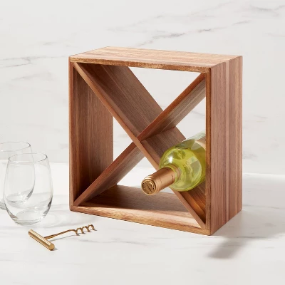 Acacia 4-Bottle Wine Rack Box - Threshold™ 1 Acacia 4-Bottle Wine Rack Box - Threshold™