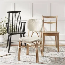 Canton Rattan And Woven Dining Chair White - Threshold™ -Threshold GUEST ede753e1 6667 4c1f abc9 2409d3e550ad