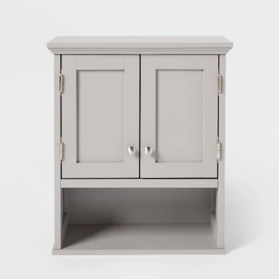 Wood Wall Cabinet Gray - Threshold™ 1 Wood Wall Cabinet Gray - Threshold™