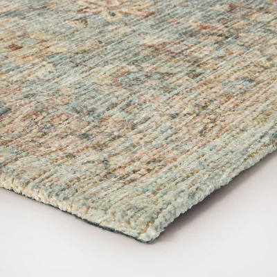 Ledges Digital Floral Print Distressed Persian Rug Green - Threshold™ Designed By Studio McGee 2 Ledges Digital Floral Print Distressed Persian Rug Green - Threshold™ Designed By Studio McGee - Image 2