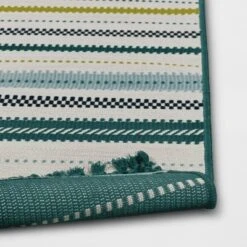 5'x7' Textural Stripe Rectangular Woven Outdoor Area Rug Light Green - Threshold™ 5 5'x7' Textural Stripe Rectangular Woven Outdoor Area Rug Light Green - Threshold™ -Threshold GUEST f007cad1 6d19 4860 a2d7 527203ce29f5