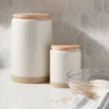 Small Camwood Collection Stoneware Canister With Wood Lid Cream - Threshold™