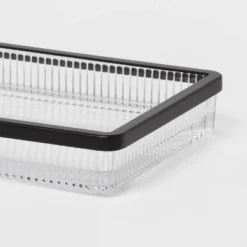 Ribbed Glass Tray Black - Threshold™ -Threshold GUEST f3cddf40 8676 480a 8485 9ab9931c3b82