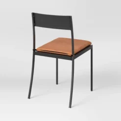 Clion Metal Dining Chair Black/Caramel Faux Leather - Threshold™ -Threshold GUEST f458a01c d806 4965 abc0 b6fcfff52698