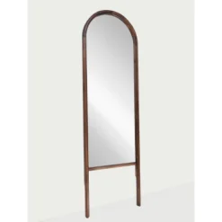 20" X 65" Wood Arched Floor Mirror Walnut - Threshold™ Designed With Studio McGee