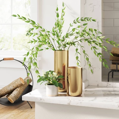 Tall Brass Vase - Threshold™ 1 Tall Brass Vase - Threshold™