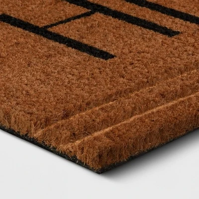 1'6"x2'6" 'Hello' Stripe Border Coir Doormat Natural - Threshold™ 2 1'6"x2'6" 'Hello' Stripe Border Coir Doormat Natural - Threshold™ - Image 2