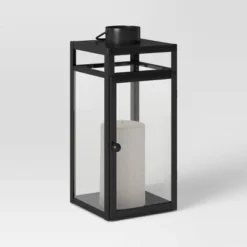 24" X 8" Decorative Metal Lantern Candle Holder Black - Threshold™ 5 24" X 8" Decorative Metal Lantern Candle Holder Black - Threshold™ -Threshold GUEST f7a37f39 b593 42a1 9146 273a97636d2a