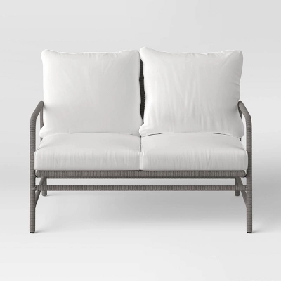 Granby Padded Wicker Patio Loveseat - Gray - Threshold™ 2 Granby Padded Wicker Patio Loveseat - Gray - Threshold™ - Image 2