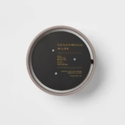 15oz Ceramic Jar 3-Wick Black Label Cedarwood Musk Candle - Threshold™ -Threshold GUEST fc8996de 3023 4a2d 9f4c 9e684ced1ffe